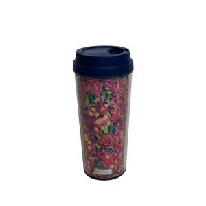 Lilly Pullitzer Travel Coffee Tumbler Wild Confetti Floral Girly Preppy Office